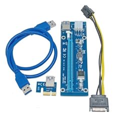 Adaptador PCI- Express 1x para 16x com energia Riser GPU 60cm " VER006C "