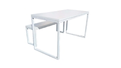 Mesa + 1 Banco 135x79cm- Branco + branco - M1B13579BCOBCO - comprar online