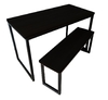 MESA + 1 BANCO 135X79CM PRETO + PRETO - M1B13579PTOPTO