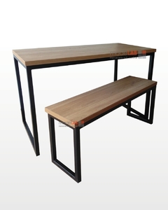 Mesa de Jantar com Banco Estilo Industrial - comprar online