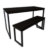 MESA + 1 BANCO 120X79CM PRETO + PRETO - M1B12079PTOPTO