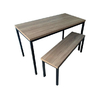 MESA + 1 BANCO 190X90CM PRETO + LARNACA PÉS ABERTOS - M1B19090PTOLARAB