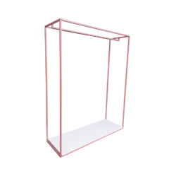 Arara Cabideiro U - Rose Gold + MDF Branco - 1 trava - 190x150x50cm - CAB19015050RGOLDBCO1T - Móveis Industriais | Móveis sob-medida | Mesas | Bistrô | Estantes | MadeLAB Móveis e Decoração