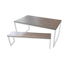 Mesa + 1 Banco 150x90cm Branco + Larnaca - M1B15090BCOLAR - comprar online