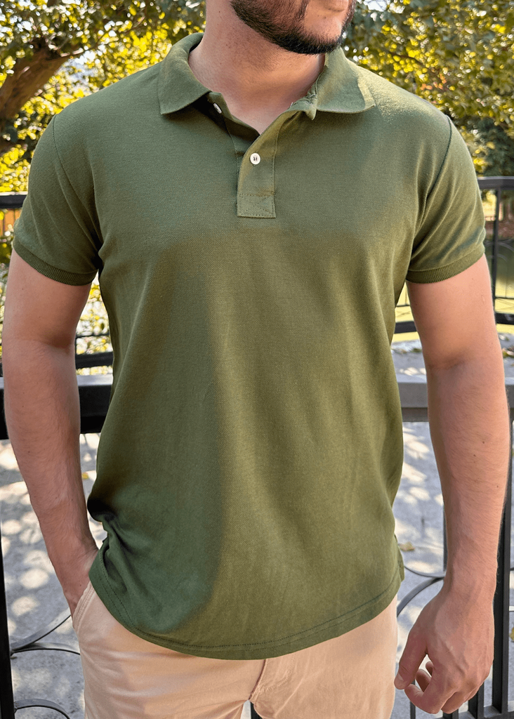 Camiseta polo verde militar sale