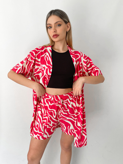 Conjunto de Lino estampando Kimono + Short ideal verano
