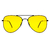 Óculos Aviador Clássico Amarelo com Preto