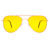 Óculos Aviador Clássico Amarelo com Rosé