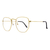 Óculos Hexagonal Dourado Transparente - comprar online