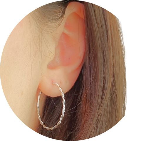 Aros argollas Bali de Plata 925