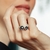 Luna ring with diamond + Luna ring with pearl -  Ateliê Paula Fabbri | Joalheria Autoral
