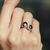 Luna ring with diamond + Luna ring with pearl