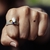 Blu Pontinho ring + Mini Folhinha ring with gold + Small Folhinha ring