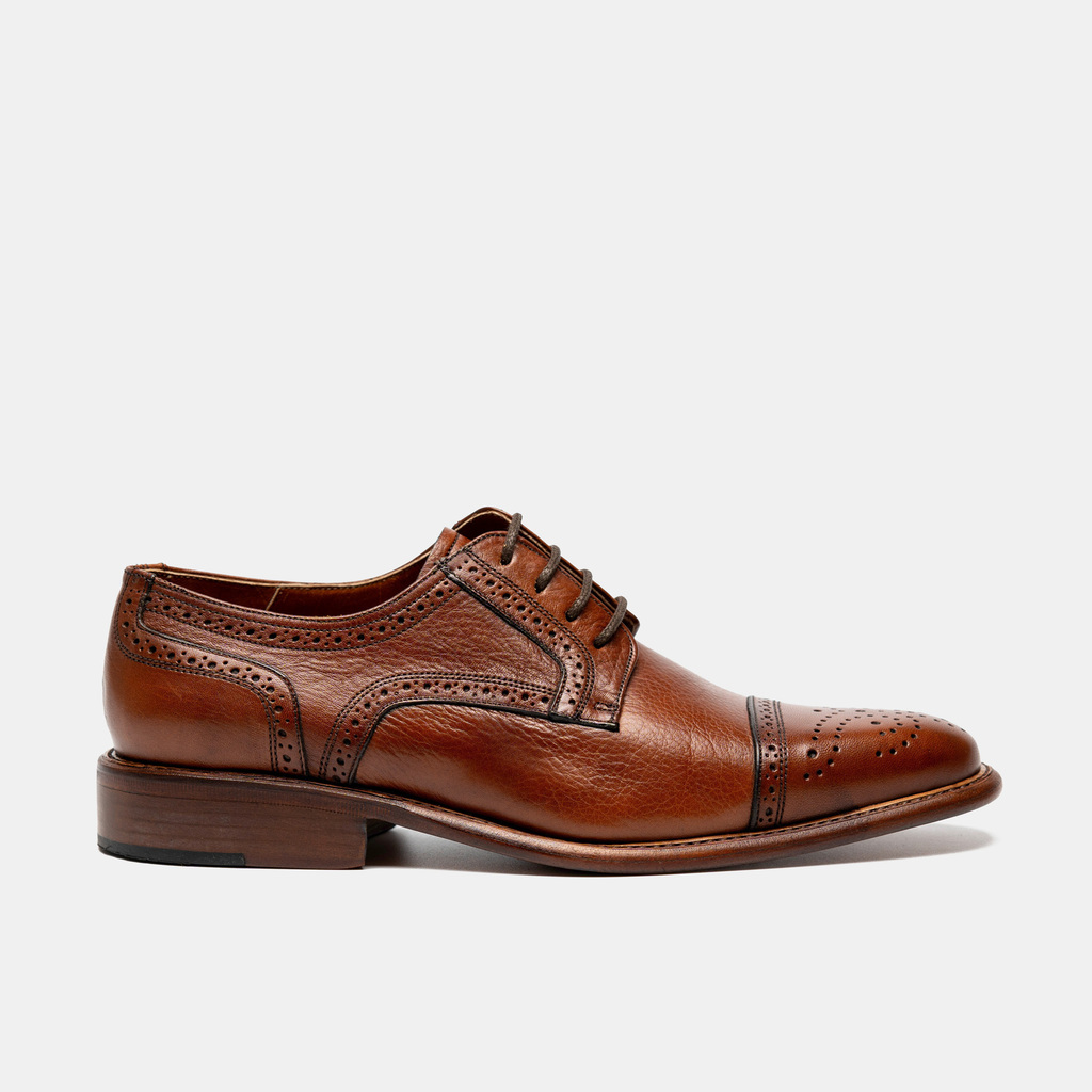 Zapato Derby Picado Marron 103376 Mc Shoes