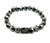 Pulsera de Piedra Volcánica Facetada Negro y Plata/40 IMP - comprar online