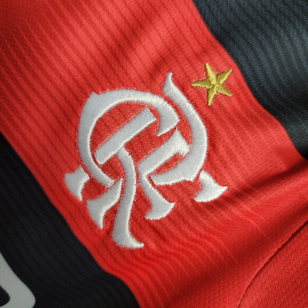 Body Flamengo I 2023/24 - Torcedor Adidas Infantil - Vermelho e preto