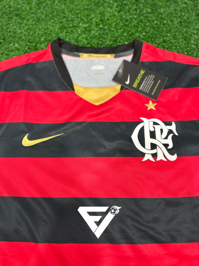 Camisa Retrô Flamengo I 2008 - Torcedor Masculina - Vermelha e Preta