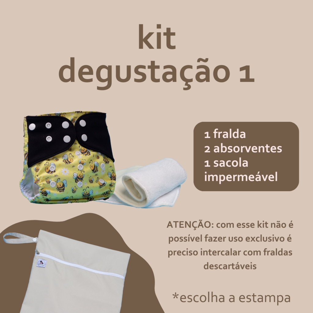 Kit degustação 1 de fraldas ecológicas