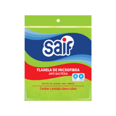 FLANELA ANTI BACTERIA MICROFIBRA VERDE SAIF 40 X 40CM