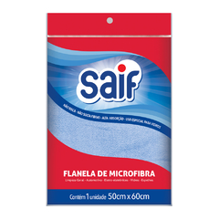FLANELA MICROFIBRA AZUL 50X60 SAIF-PACOTE INDIVIDUAL