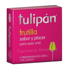 PRESERVATIVOS TULIPAN x 3 + GEL CLÁSICO - FRUTILLA