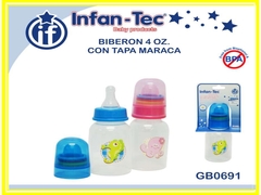 INFAN-TEC- BIBERON CON TAPA MARACA 125ML