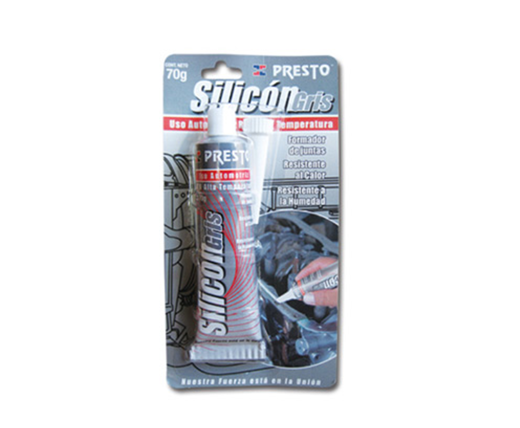 Silicon 100 Rtv Presto Tubo Gris 70 Gr