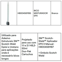 Bico Misturador EPX longo Scotch weld - STORE do Brasil | Distribuidora 3M | Linhas 3M e Scotch Brite à pronta entrega
