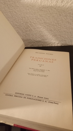 Tradiciones peruanas tomo IV (usado, pequeño detalle en canto) - Ricardo Palma - comprar online