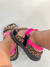 ISA - sandalia papete feminina rosa com animal print - comprar online