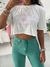 T-shirt Cropped Peaceful White