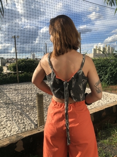 cropped dupla face regata Takiri estampa Andina e coral - comprar online