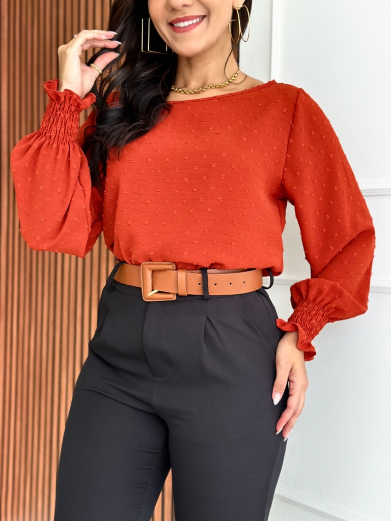 Blusa manga cheap longa chique