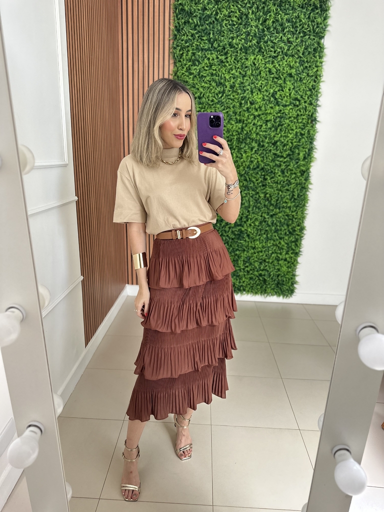 Saia midi camadas sales