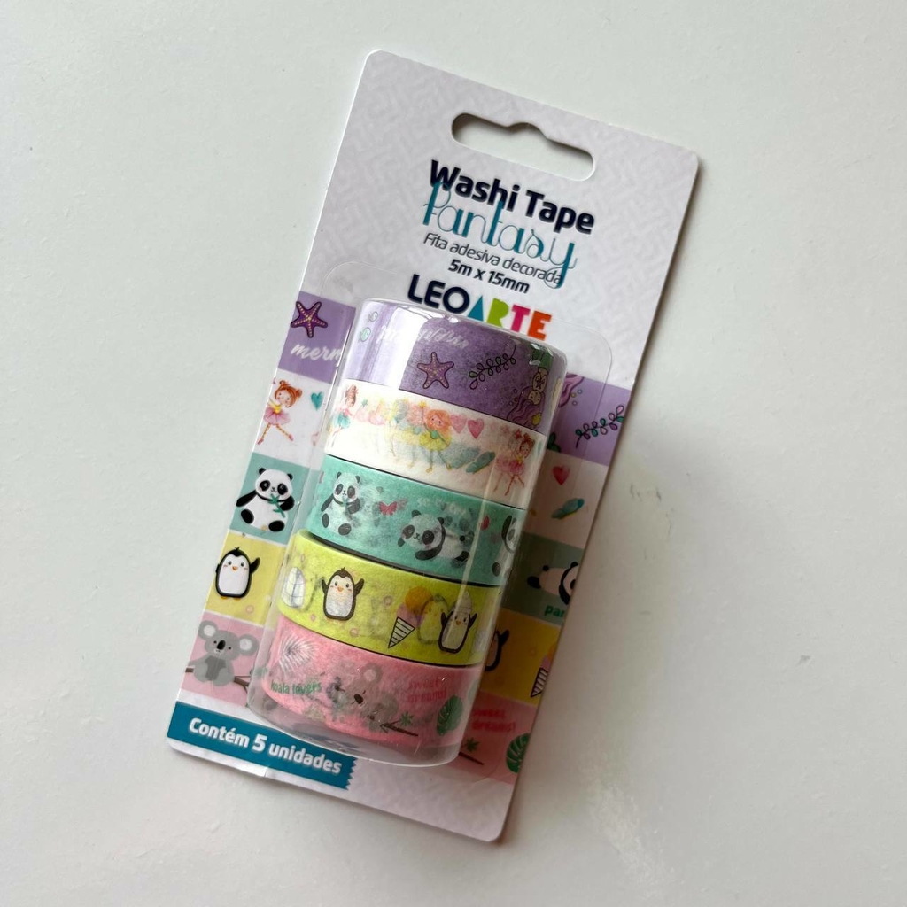 folia Washi Tape Uni Pastel Set of 5