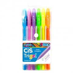 Caneta CIS Trigel - 6 cores pastel
