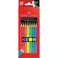 Lápis de Cor EcoLápis Neon 10 Cores Faber-Castell
