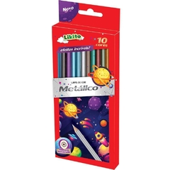 Lápis de cor Metalizado - Lyke 10 cores