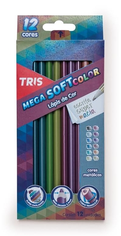 Lápis de Cor - 12 cores metálicas - Soft Color - Tris