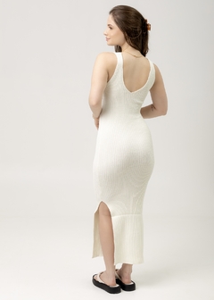 VESTIDO MIDI AURA OFF WHITE na internet