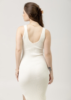 VESTIDO MIDI AURA OFF WHITE