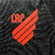 Camisa-masculina-Athletico-Paranaense-THIRD-away-temporada-2023-2024-Umbro-preto-vermelho-faixas diagonais-escudo-logo-diamantes-jaquard-mangas. 