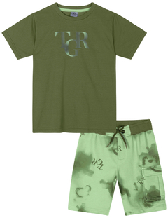 Conjunto Curto Moletom Infantil Masculino Tigor