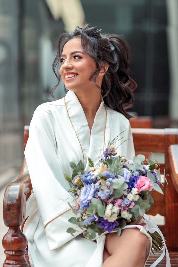 Robe Personalizado Com Bordados Para Noivas - Robe Isabela