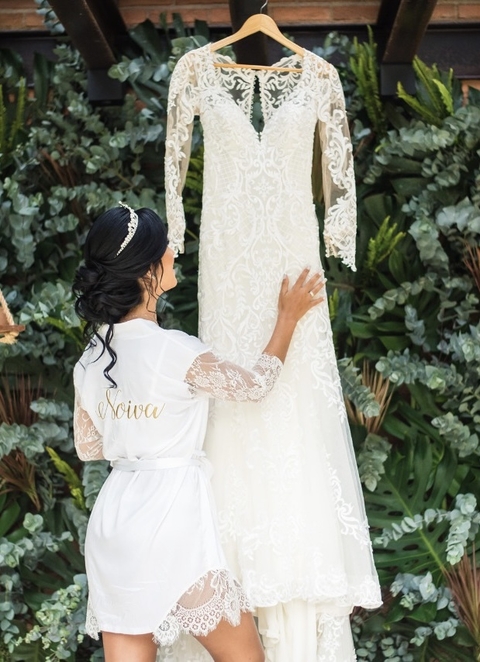 Robe de Noiva Luxo com Renda Bela II - Robes JB