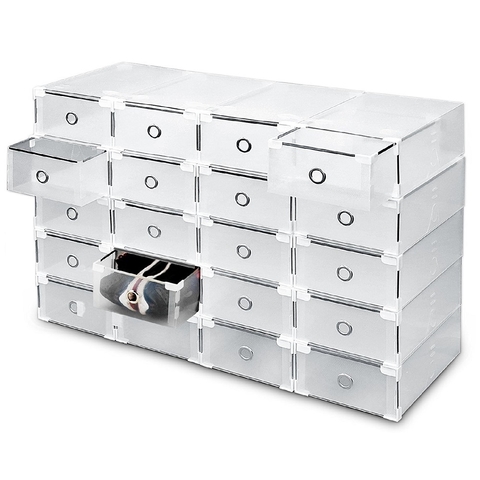 Organizador De Zapatos Cajas Pack 20 Talle 44 Transparente