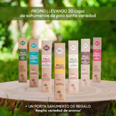 PROMO Palo Santo Variedad 20 unidades + Porta Sahumerio (Surtido)