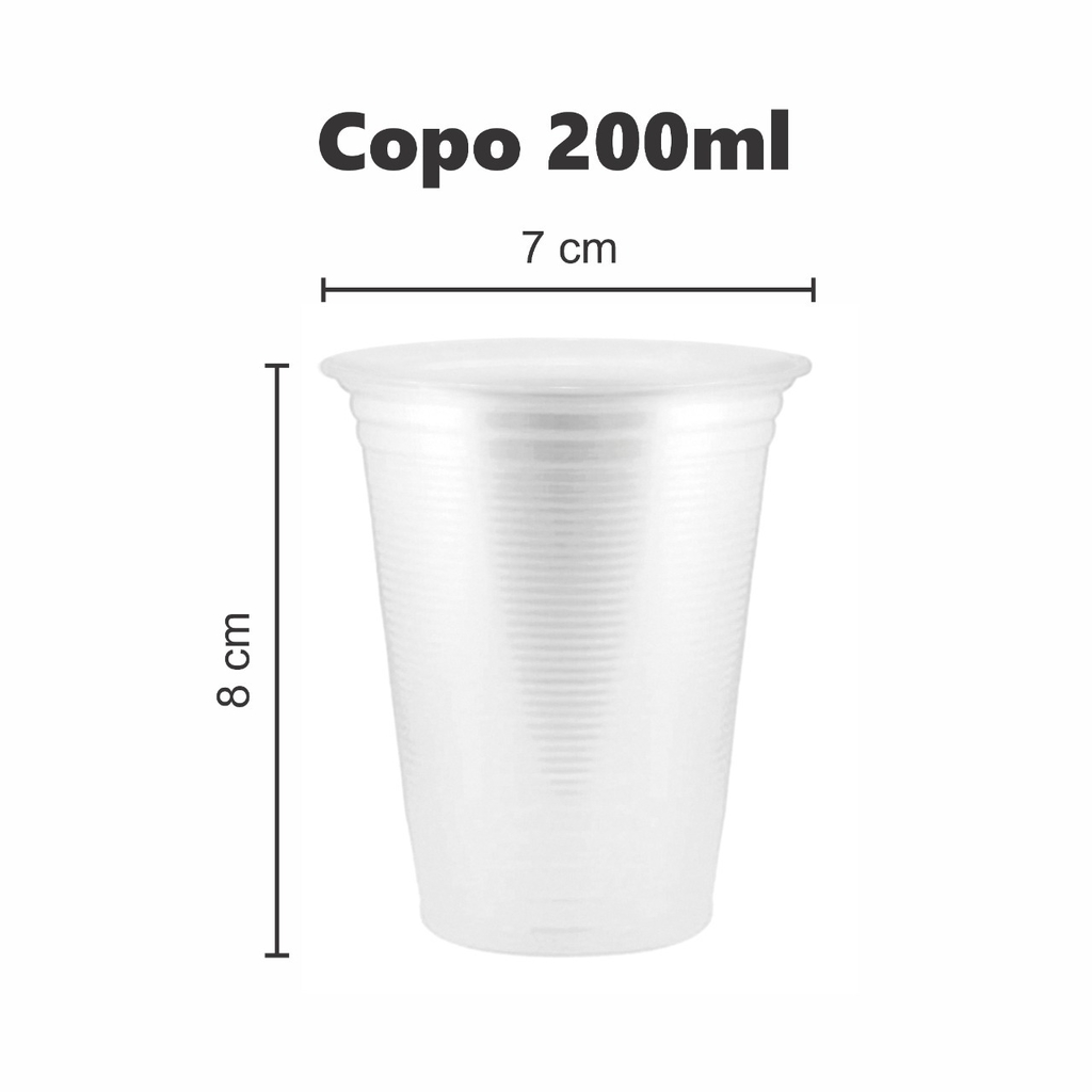 Copo Descartável Transparente 200ml - 1000 Unidades