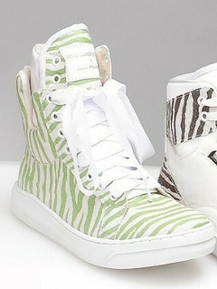 TÊNIS COLLAB JUJU SALIMENI HARDCOREFOOTWEAR ANIMAL PRINT ZEBRA GREEN on internet