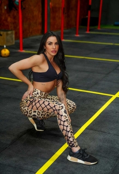 CONJUNTO COLMÉIA LEGGING ONÇA COM TOP BLACK on internet